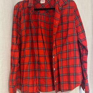 J. Crew Factory Red Plaid Button Down Shirt